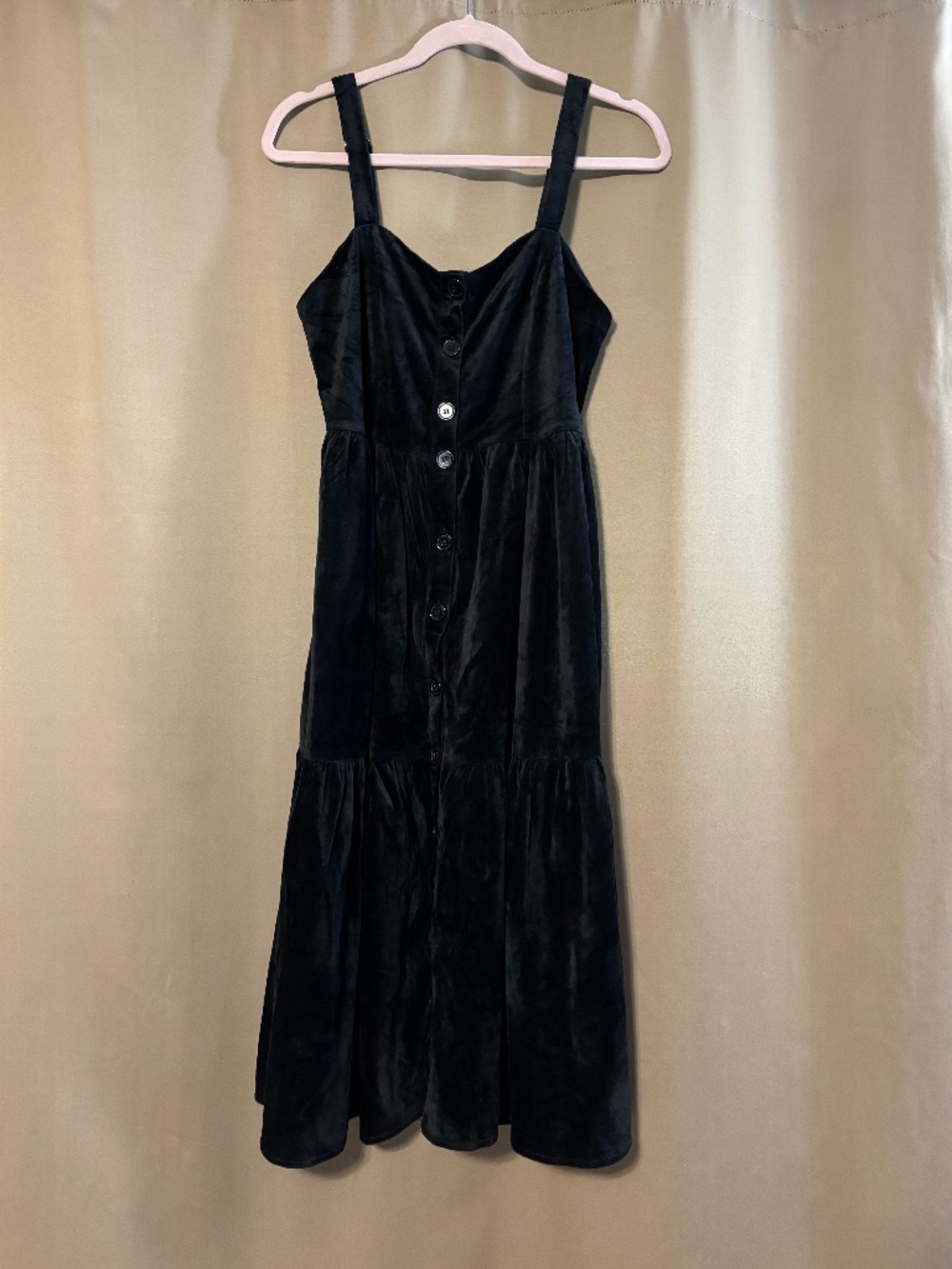 Polagram Women’s Black Velvet Jumper Dress Size M